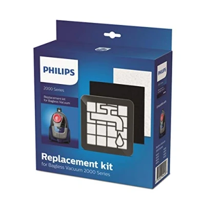 Image of Philips XV1220/01 Filter Kit for Bagless Vacuum Cleaners Series 2000, Black/White