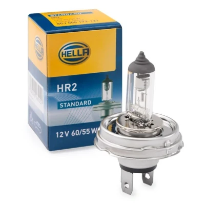 Image of 941HEL012, YY04500417312 Light Bulbs HELLA 8GJ 004 173 121 R2 (Bilux) 12V 60/55W P45t 3200K Halogen VOLKSWAGEN: TRANSPORTER 2 Pritsche/Fahrgestell