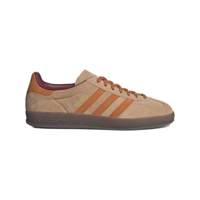 Image of adidas Originals Gazelle Indoor Trainers, Size: 8, Warm sandstone ochre shadow red Leather and textile
