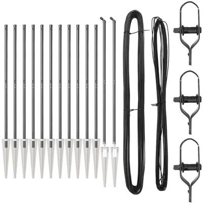 Image of vidaXL Fence Posts with Spike 13 pcs Ø32 mm 140 cm Galvanised Steel