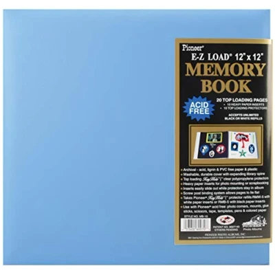 Image of Pioneer Photo Albums Pastel Leatherette Post Bound Album x 12 inches Baby Blue, Faux Leather