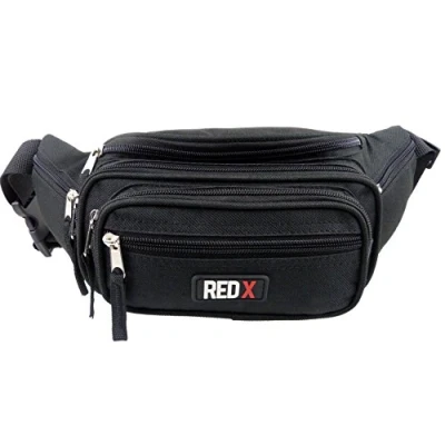 Image of Ladies Mens Canvas Waist BUM BAG by RED X Fanny Pack Handy Travel Holiday Security