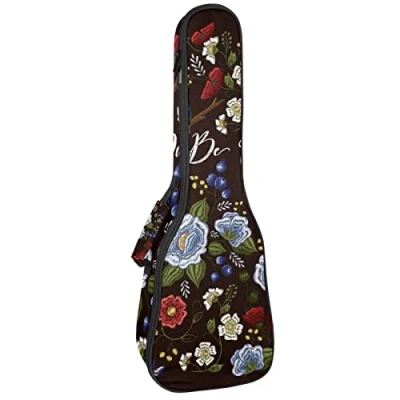 Image of Tenor Ukulele Gig Bag Waterproof Case Padded Backpack, Great for Soprano Concert (21/23/24 in) Colorful Floral