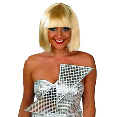 Image of Fun Shack Blonde Wig for Fancy Dress Women, Party Wigs Short Bob Girls Wig, Disco and Up One Size