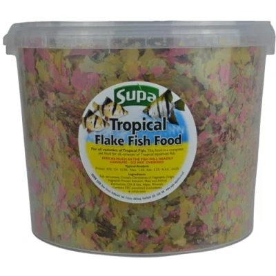 Image of Supa Aquarium Tropical Fish Flake Food, 3 Litre Bucket, Premium Quality Nutritious Complete Balanced Diet