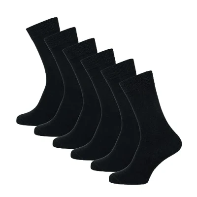 Image of Nur Der Men&#039;s Cotton Stretch Socken Socks, Black (schwarz 940), 9/12 (Manufacturer size: 43 46) (Pack of 6)