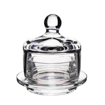 Image of Artesa Glass Butter Dish, Small Cloche Holder with Lid for Serving Butter, Spread, Cheese, Pate and Tapenades, 9 x 9.5 cm, Clear