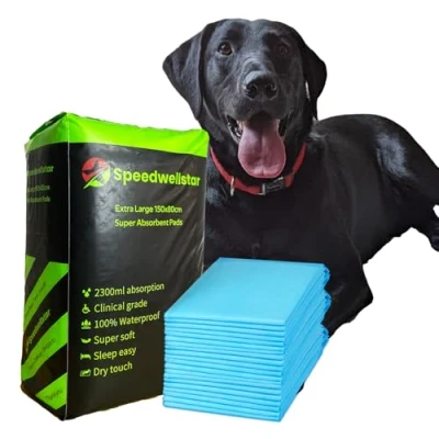 Image of 120 Extra Large Puppy Wee Pads 150x80cm Dog Toilet Training Pads, Super Absorbent Pet Incontinence 2300ml Capacity, Pack of By Speedwellstar