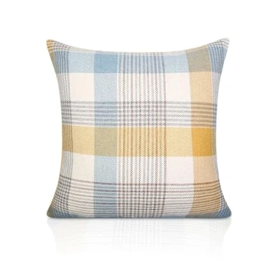 Image of Katrine Cornflower Yellow and Blue Filled Cushion 40cm, 43cm, 50cm,60cm (40cm x 40cm)