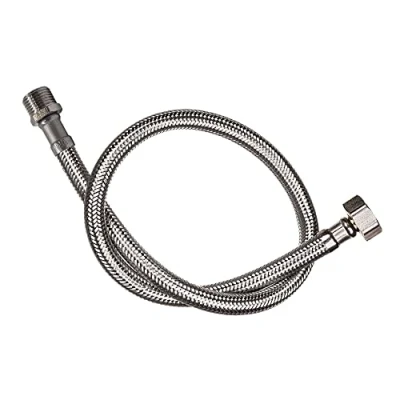 Image of DOJA Industrial Flexible Tap Hose Male/Female M 3/8&quot; F 20 cm Length for or Shower in Stainless Steel Flexi Pipe Kitchen tap, Hose, Bathroom tap...