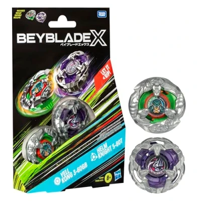 Image of Beyblade X Yell Kong 3 60GB and Helm Knight 5 80T Top Dual Pack Set