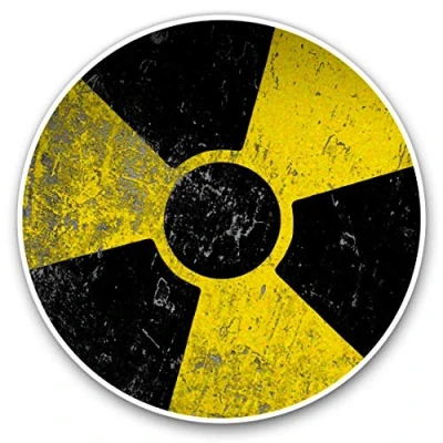 Image of Vinyl Stickers (Set of 2) 10cm Radioactive Warning Nuclear Chernobyl Decals for Laptops,Tablets,Luggage,Scrap Booking,Fridges, 8950