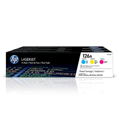 Image of HP CF341A 126A Original LaserJet Toner Cartridges, Cyan/Magenta/Yellow, Multipack