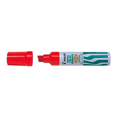 Image of Pilot Supercolour Wide and Broad Permanent Marker Chisel 3.0 mm Tip Red, Single Pen
