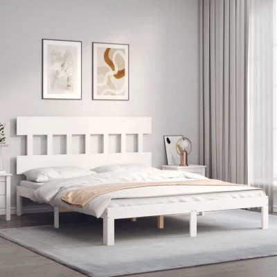 Image of vidaXL Bed Frame without Mattress White 160x200 cm Solid Wood Pine