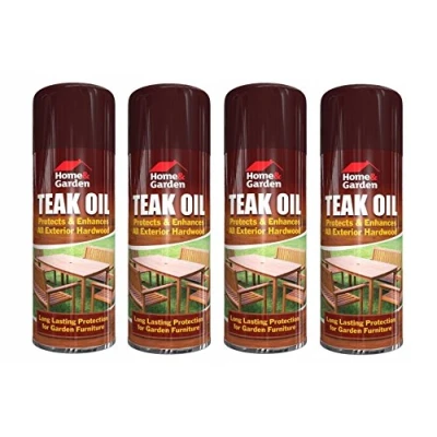 Image of Teak Oil Spray Indoor Outdoor Garden Furniture Decking Hardwood/Softwood Protection Care 400ml New Wilsons Direct (4)