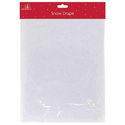 Image of Tallon Christmas Snow Blanket, Drape with Silver Glitter, 91 x 114 cm