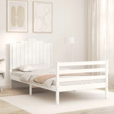 Image of vidaXL Bed Frame without Mattress White 100x200 cm Solid Wood