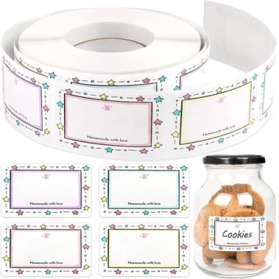Image of 2 Pcs Jam Labels for Jars Food Freezer Self Adhesive Jar Decorative Removable Sticky Kitchen Bottle Jams Containers (500 Sheets in Total)