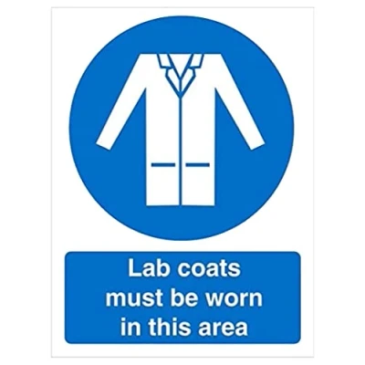 Image of Seco Lab Coats Must Be Worn in This Area Sign, 150mm x 200mm Self Adhesive Vinyl