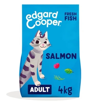 Image of Edgard &amp; Cooper Dry Cat Food Grain Free Adult Salmon 4kg Natural, Fresh Meat for indoor or outdoor cats, Junk free, Healthy Ingredients, help support sensitive stomachs