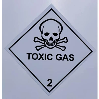Image of Dangerous Substance Labels Toxic Gas Safety Sign Self Adhesive Sticker 100mm x