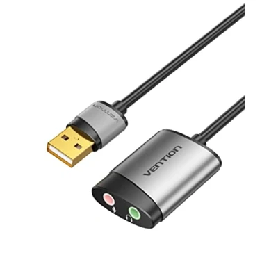 Image of VENTION USB Sound Card to 3.5mm Jack Audio Adapter Headphone Aux External Cards TRS Mic Supported Compatible with PC, Laptop, Headset, PS5/4, Mac and more