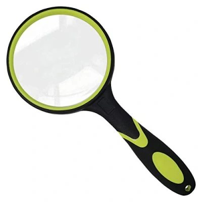 Image of Large Magnifying Glasse for Reading 10X Handheld Glasses Hobbies Applied to Science Books Newspaper Hobby Observation Premium Non Slip Soft Hand Shank Seniors