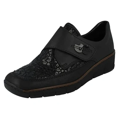 Image of Rieker Women&#039;s 537c0 00 Loafers, Black (Schwarz/Schwarz/Schwarz/Schwarz 00), 8 UK