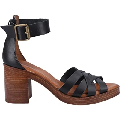 Image of Hush Puppies Women&#039;s Giselle Ladies Heeled Sandals, Black, 4 UK