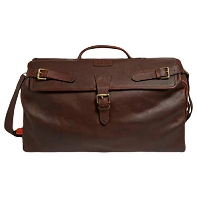 Image of Simon Carter Mens Norfolk Vintage Leather Weekend Bag Brown