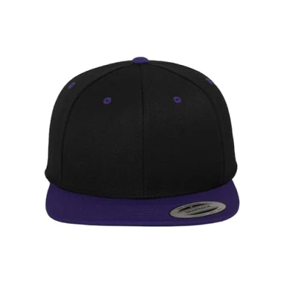 Image of Flexfit Mens Kappe Classic Snapback 2 tone Baseball Cap, Blk/pur