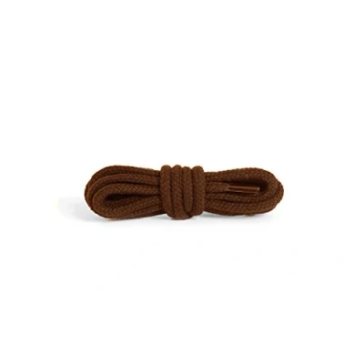 Image of Kaps Round Thick Laces, 5 6mm diameter, durable 100% cotton shoe laces for casual footwear, made in Europe, 1 pair, many colours and lengths (120 cm 47 inch 6 to 8 eyelet pairs / 76 brown)