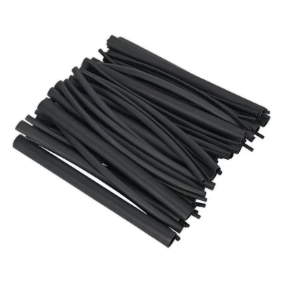 Image of Sealey Heat Shrink Tubing Assortment 72pc Black Adhesive Lined 200mm