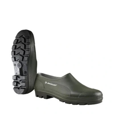 Image of Dunlop Bicolour Wellie Shoe, Green/Black, 3