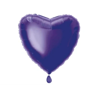 Image of Solid Deep Purple Heart Foil Balloon (45cm) 1 Count Stunning and Romantic Love Celebration Decoration