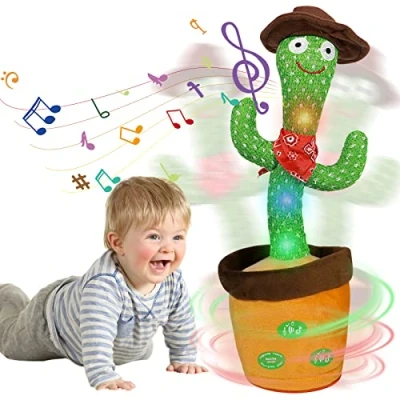 Image of HICAS Dancing Talking Cactus Toy Repeat What You Say Singing Voice Recorder Baby Toys Volume Control with 120 Songs Funny Children Education Toys, Gifts and Home Decoration