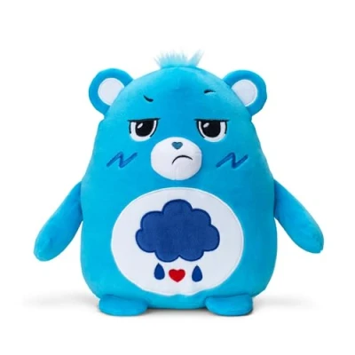Image of Care Bears , Grumpy Bear 25cm Squishes Collectable Cute Plush Toy, Cuddly Toys for Children, Soft Girls and Boys, Teddies Suitable Boys Ages 4+ Basic Fun 22724