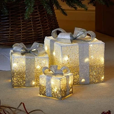 Image of Three Kings Gold Sparkly Faux Gift Boxes Set of 3