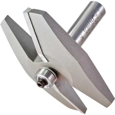 Image of Trend Professional Large Bevel Panel Raiser Bearing Guided Router Cutter Bit, 1/2 Inch Shank, 86mm Cut Diameter, 12.7mm Length, 15 degree Angle, 18/80X1/2TC