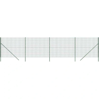 Image of vidaXL Wire Mesh Fence Green 1.4x10 m Galvanised Steel