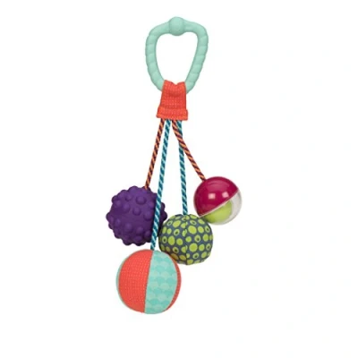 Image of B. toys Sounds So Squeezy Rattle Ball Sensory Toy with Colors BPA free