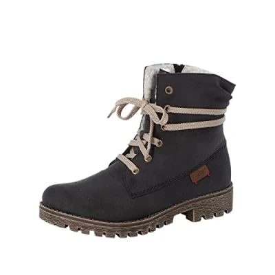 Image of Rieker Women&#039;s 78550 Ankle Boots, Blue (Atlantic/Mogano 14), 3.5 UK