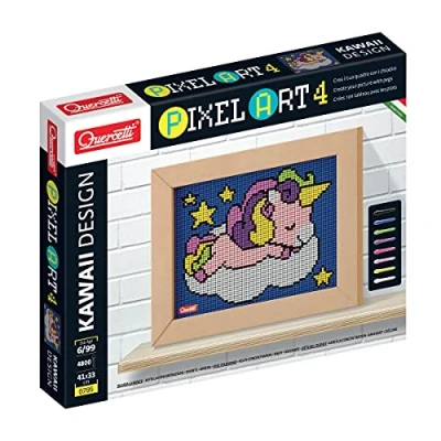 Image of Quercetti 0795 Pixel Art 4 TAV. Kawaii Unicorn, Multicoloured,