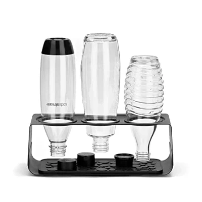 Image of SodaStream Premium Drip Holder with Drying Mat, Fits, Holds Up to Three Bottles, Black, 34,6x14,8x12,6 cm