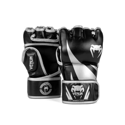 Image of Venum, Challenger 2.0 MMA Gloves, Unisex Adult, S, Black/Silver