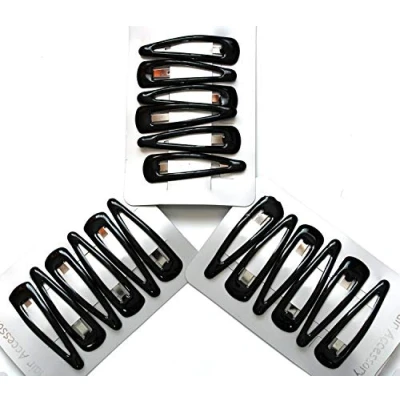 Image of 18 x Black Sleepy Clips/ Snap Hair Clips School Colours
