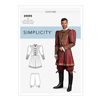 Image of SIMPLICITY Sewing Pattern S9095 Men&#039;s Historical Costume, 44 46 48 50 52, BB