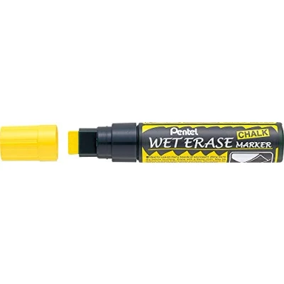 Image of Pentel Wet Erase Jumbo SMW56 G Chalk Marker Chisel Tip 3.5 10.5 mm Yellow