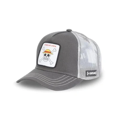Image of Capslab Straw Hat Crew One Piece gray Trucker Cap Size